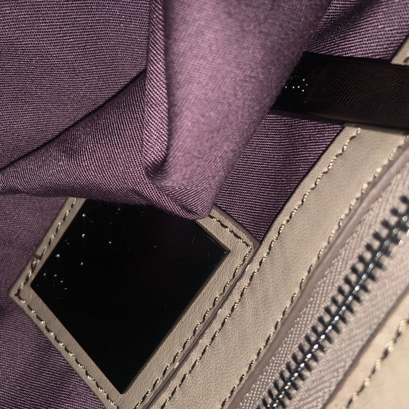 Beige Leather Satchel Bag kooba crossbody fall casual logo designer boho $300 - Picture 4 of 12